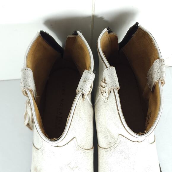 Very Volatile Women's Lookout US8 White Leather Distressed Fringe Western Boots - Picture 11 of 16